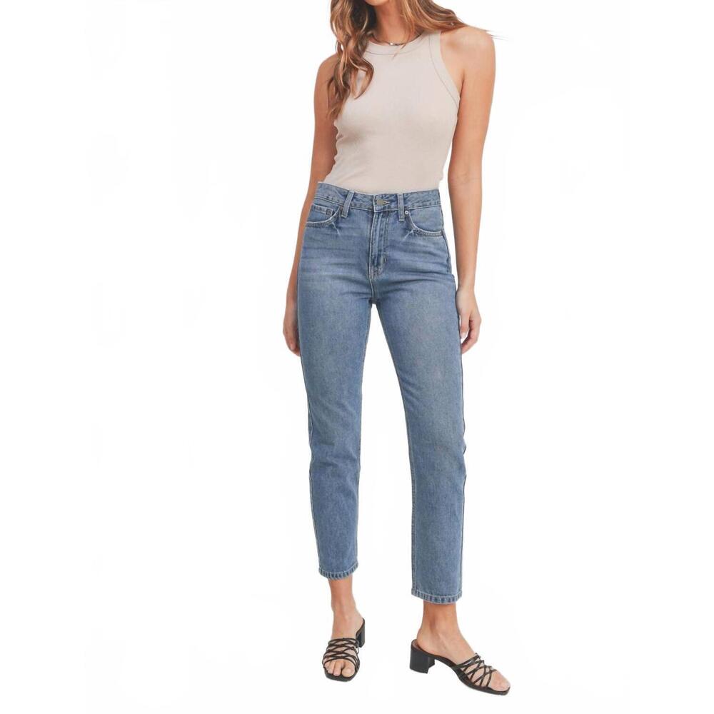 NEW JBD. women's non stretch mom jeans in blue